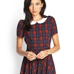 Peter Pan Collar Plaid Dress